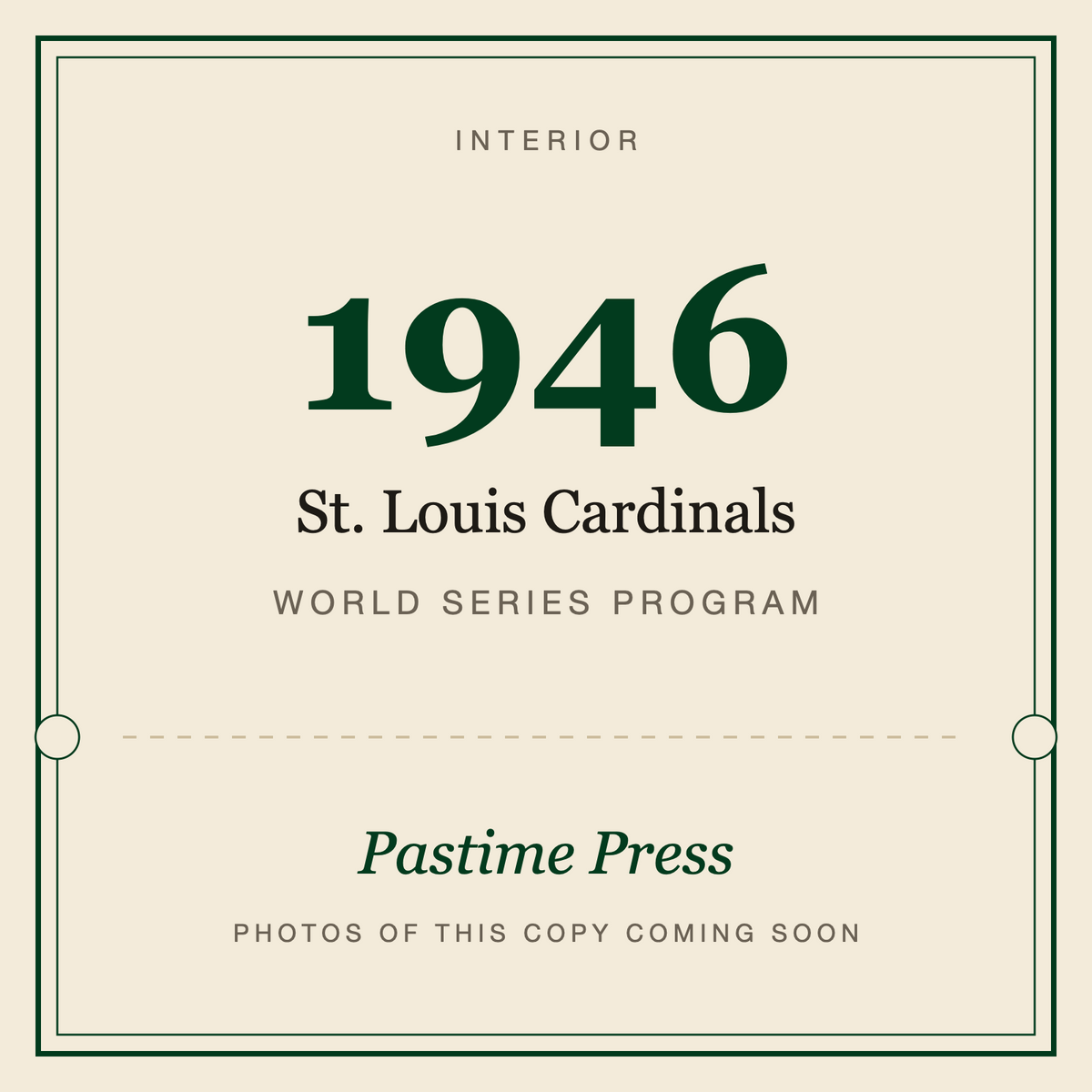 1946 St. Louis Cardinals World Series Program, interior