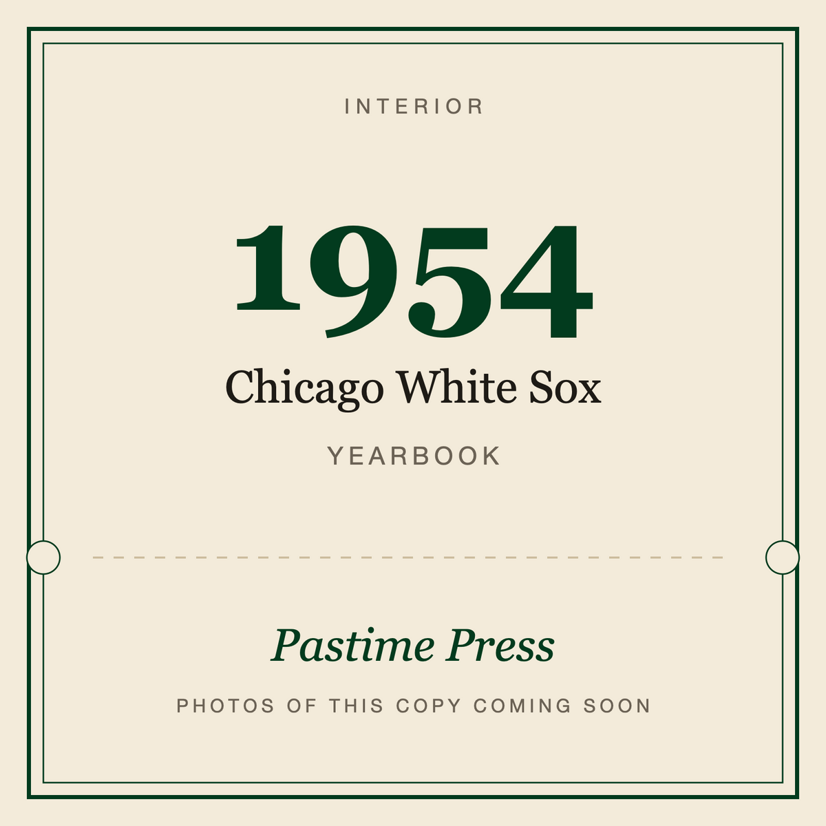 1954 Chicago White Sox Yearbook, interior