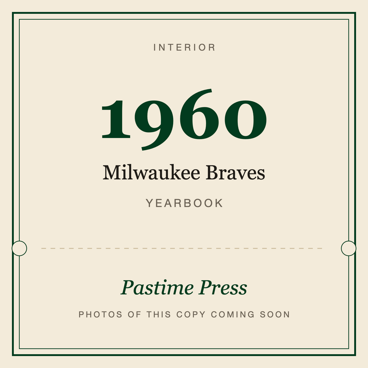 1960 Milwaukee Braves Yearbook, interior