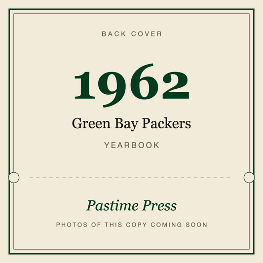 1962 Green Bay Packers Yearbook, back cover