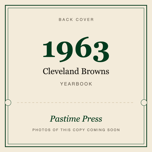 1963 Cleveland Browns Yearbook, back cover