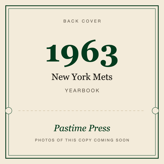 1963 New York Mets Yearbook, back cover