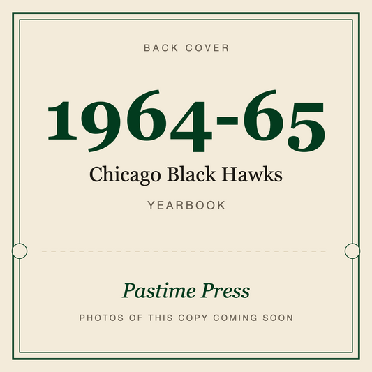 1964-65 Chicago Black Hawks Yearbook, back cover