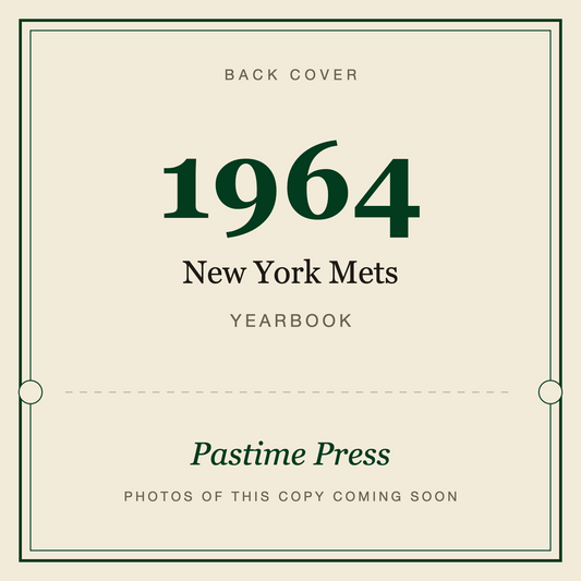 1964 New York Mets Yearbook, back cover
