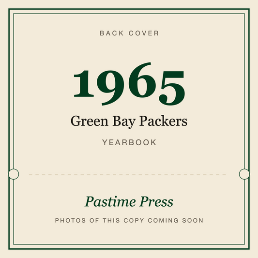 1965 Green Bay Packers Yearbook, back cover
