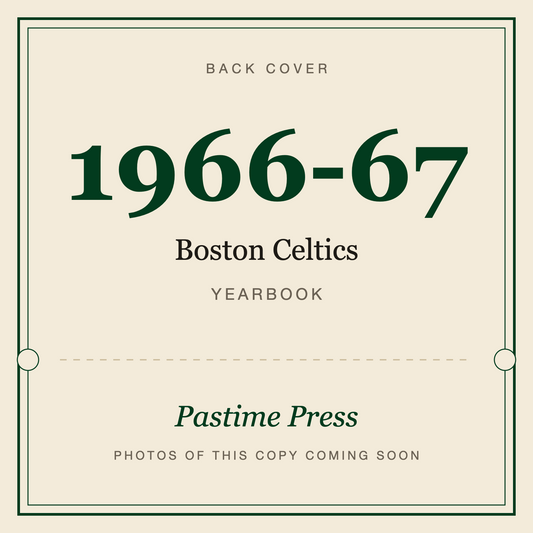 1966-67 Boston Celtics Yearbook, back cover