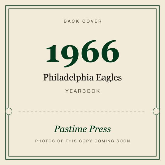 1966 Philadelphia Eagles Yearbook, back cover