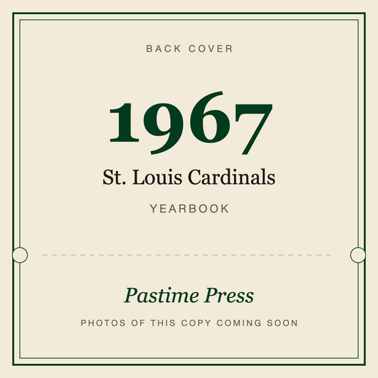 1967 St. Louis Cardinals Yearbook, back cover