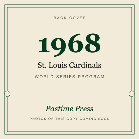 1968 St. Louis Cardinals World Series Program, back cover