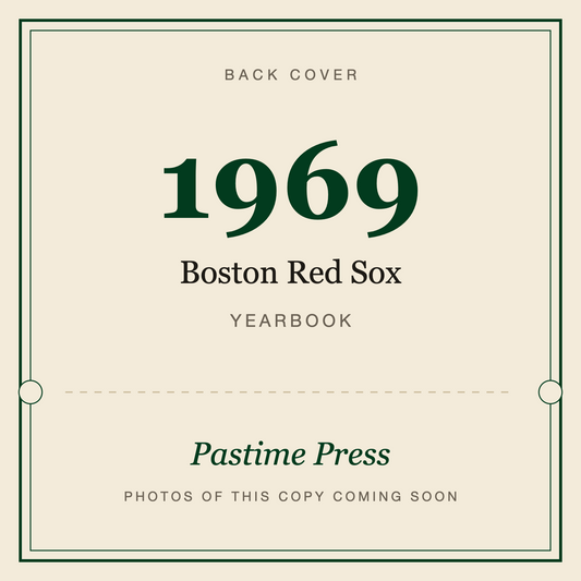 1969 Boston Red Sox Yearbook, back cover