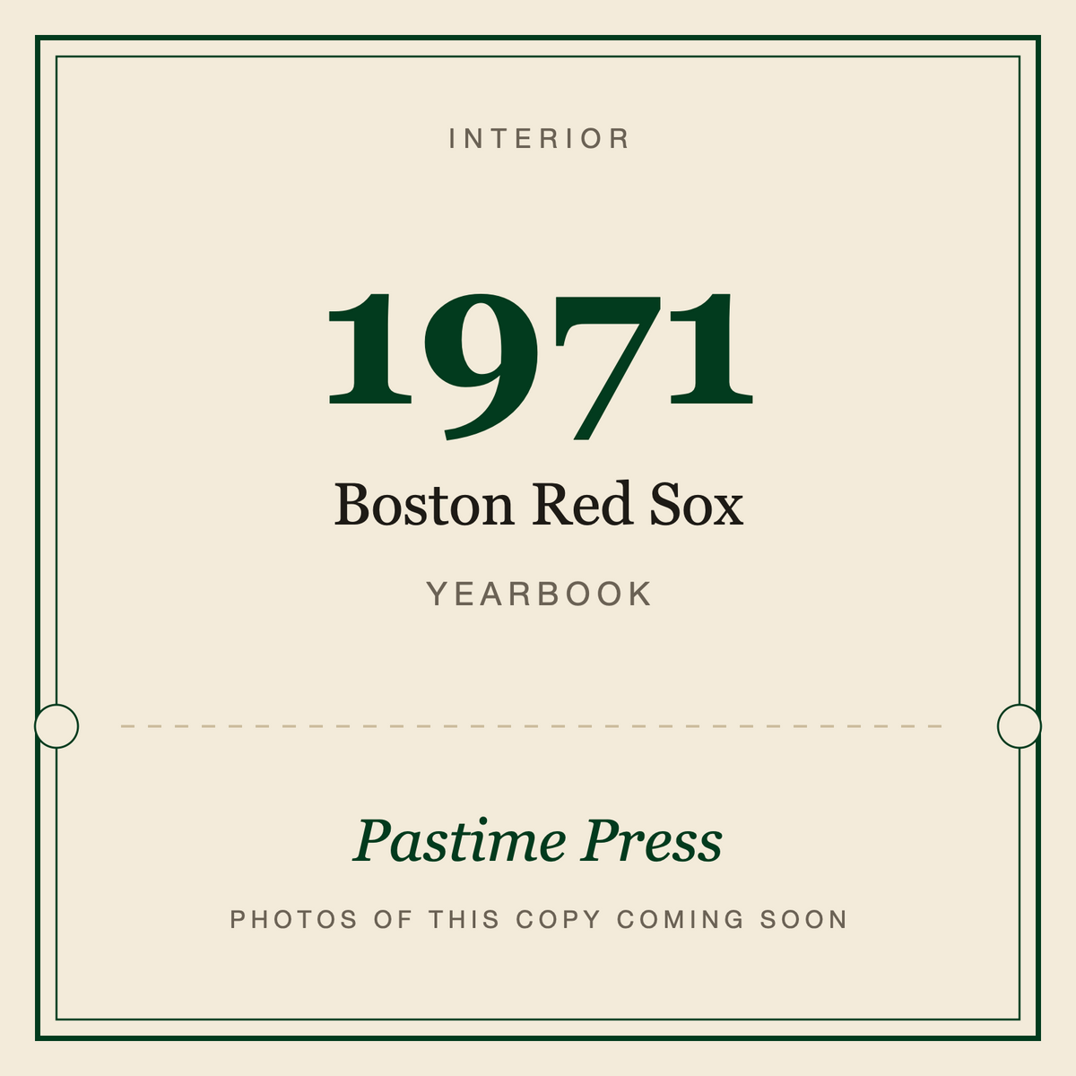 1971 Boston Red Sox Yearbook, interior