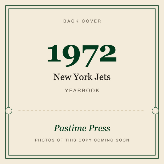 1972 New York Jets Yearbook, back cover