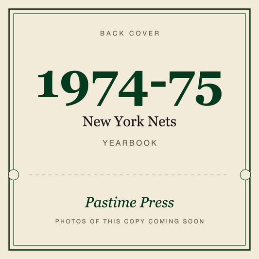 1974-75 New York Nets Yearbook, back cover