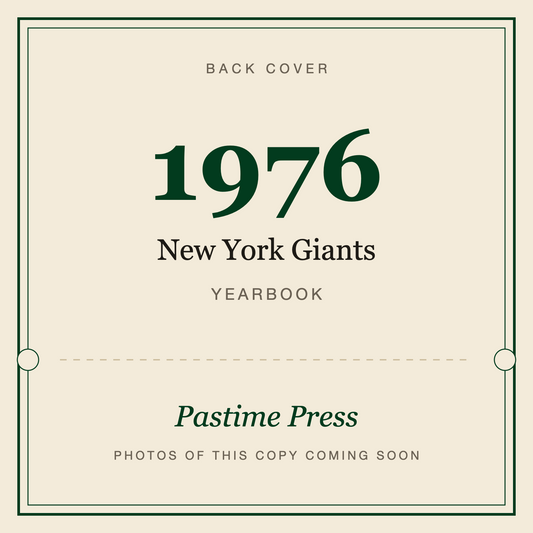1976 New York Giants Football Yearbook, back cover