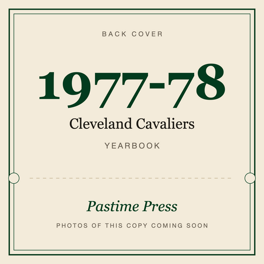 1977-78 Cleveland Cavaliers Yearbook, back cover