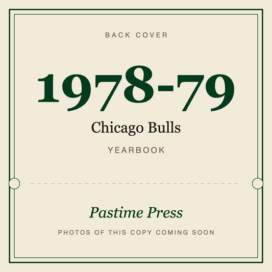 1978-79 Chicago Bulls Yearbook, back cover