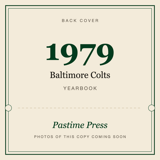 1979 Baltimore Colts Yearbook, back cover