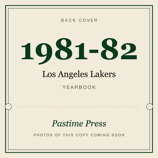 1981-82 Los Angeles Lakers Yearbook, back cover