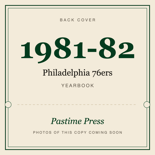 1981-82 Philadelphia 76ers Yearbook, back cover
