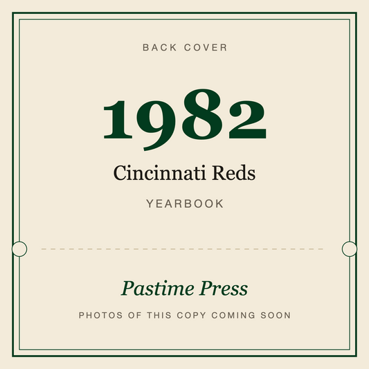 1982 Cincinnati Reds Yearbook, back cover