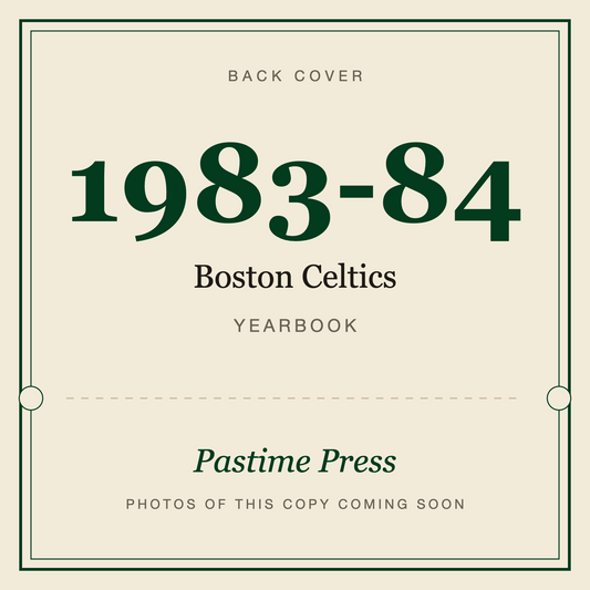 1983-84 Boston Celtics Yearbook, back cover