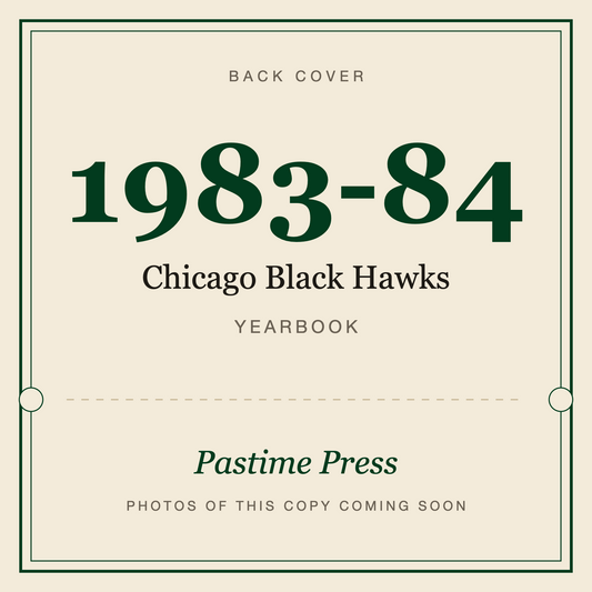 1983-84 Chicago Black Hawks Yearbook, back cover