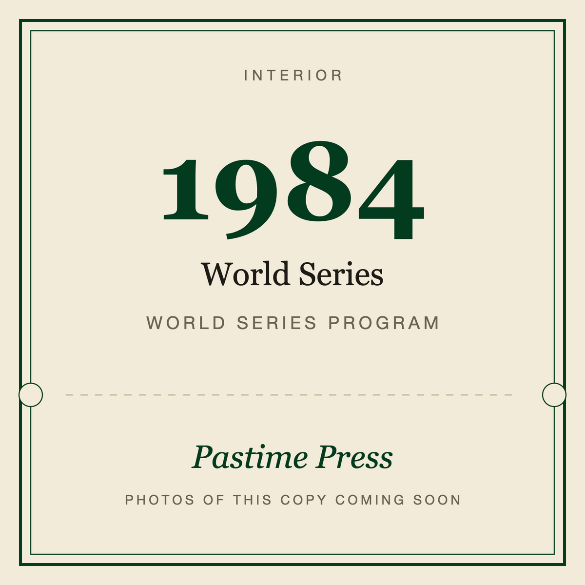 1984 World Series Program, interior
