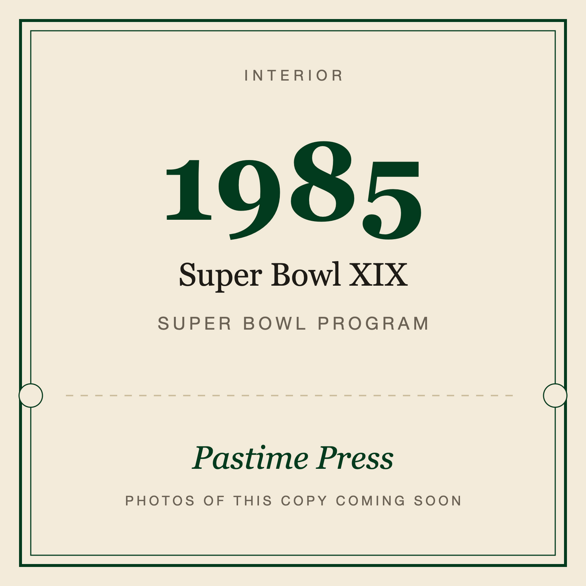 1985 Super Bowl XIX Program, interior