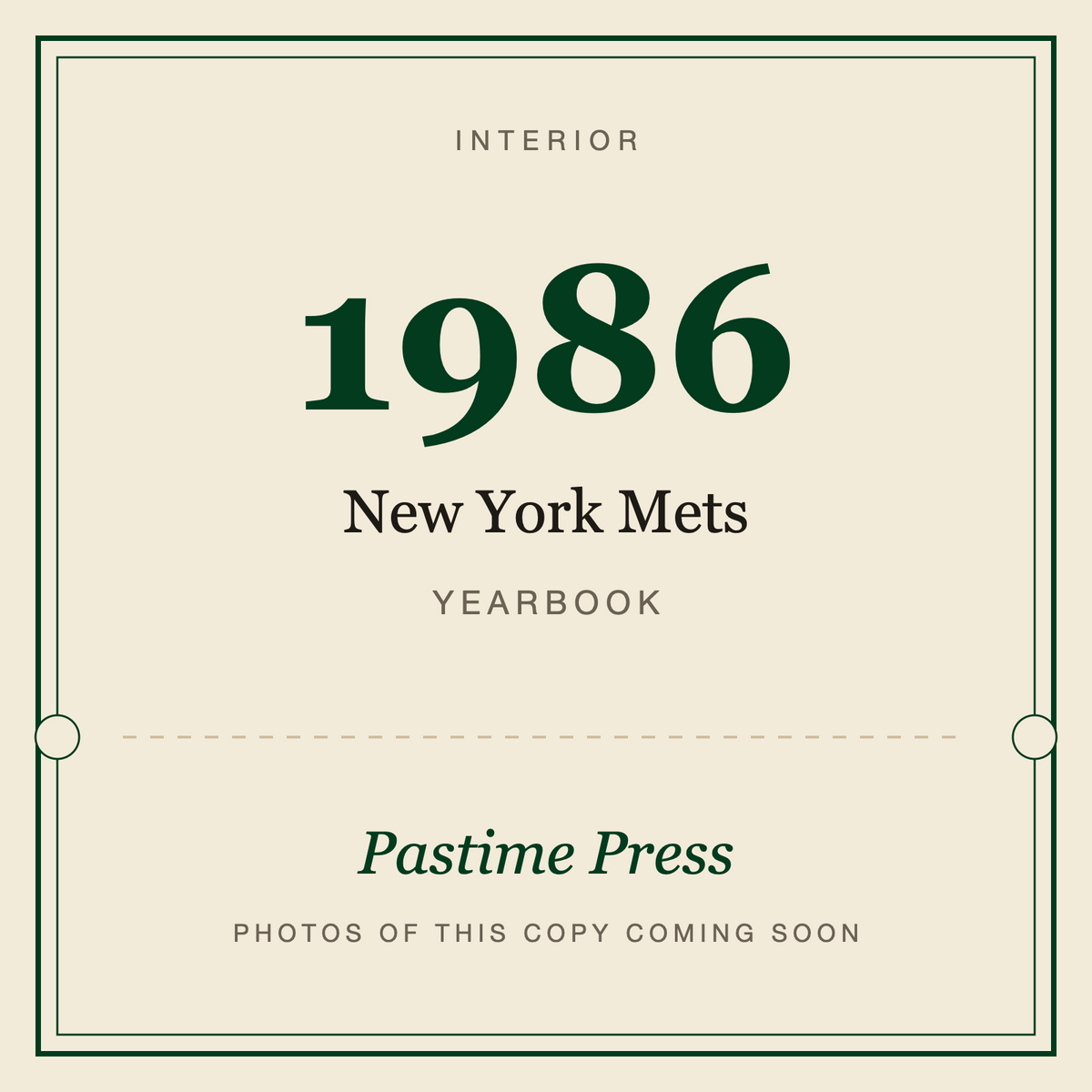 1986 New York Mets Yearbook, interior