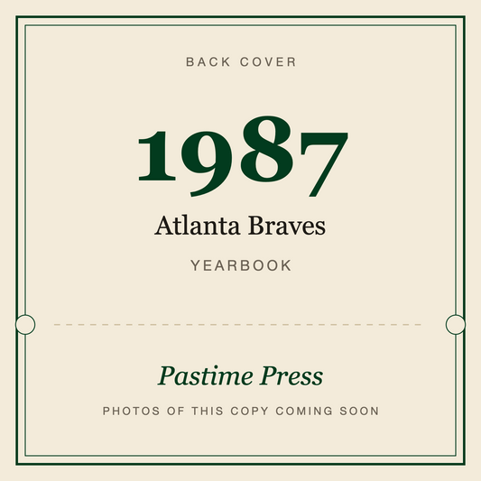 1987 Atlanta Braves Yearbook, back cover
