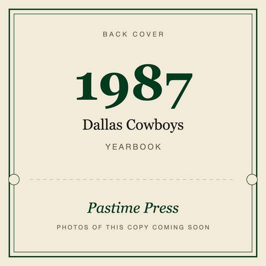 1987 Dallas Cowboys Yearbook, back cover