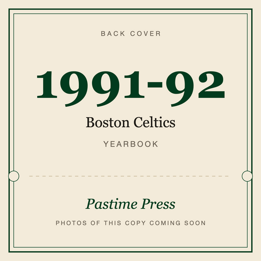 1991-92 Boston Celtics Yearbook, back cover
