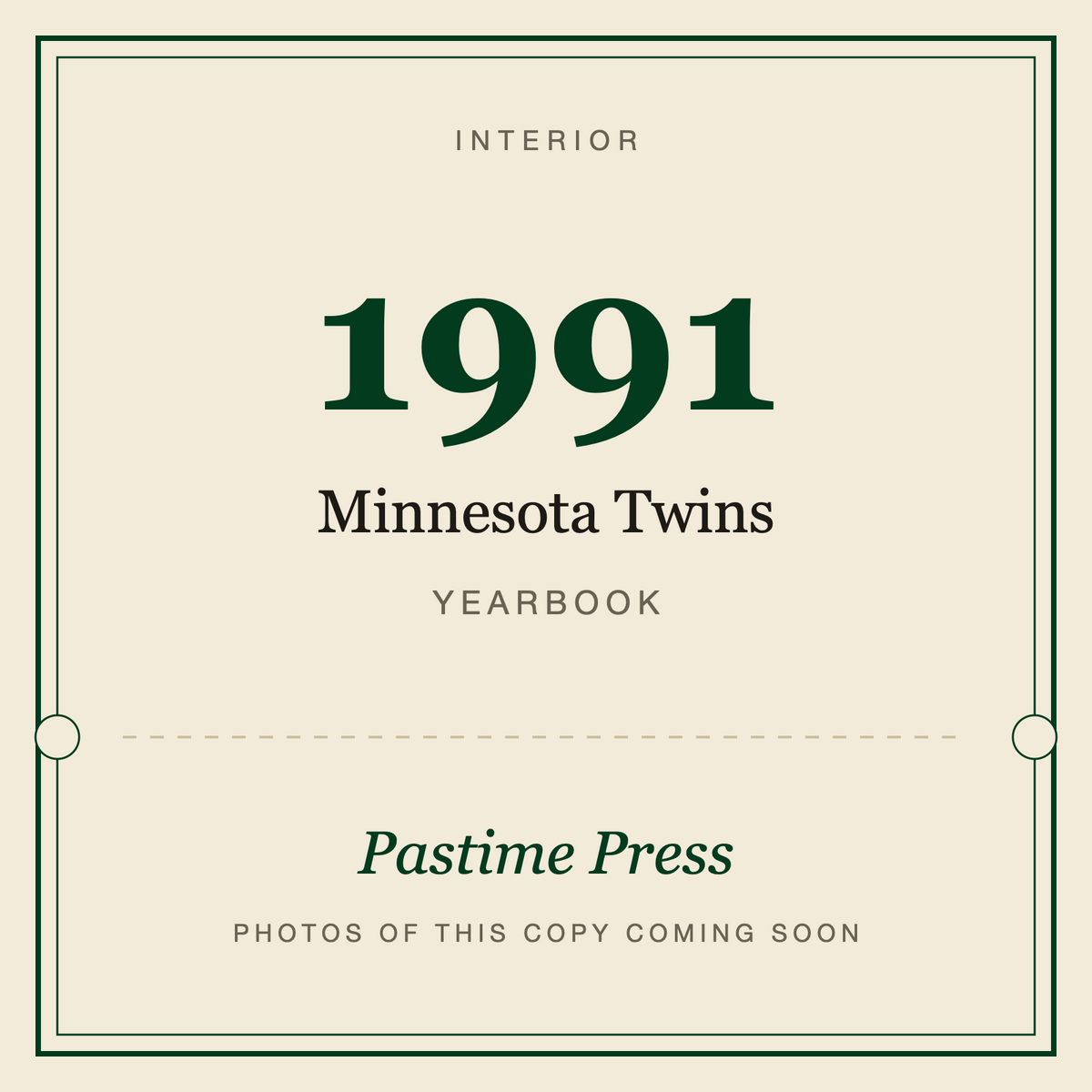 1991 Minnesota Twins Yearbook, interior
