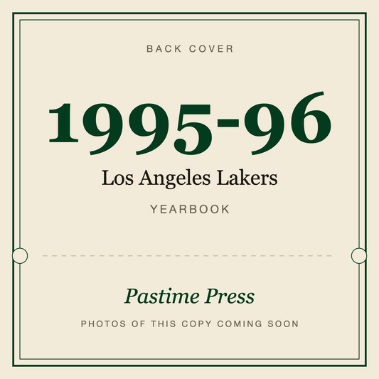 1995-96 Los Angeles Lakers Yearbook, back cover