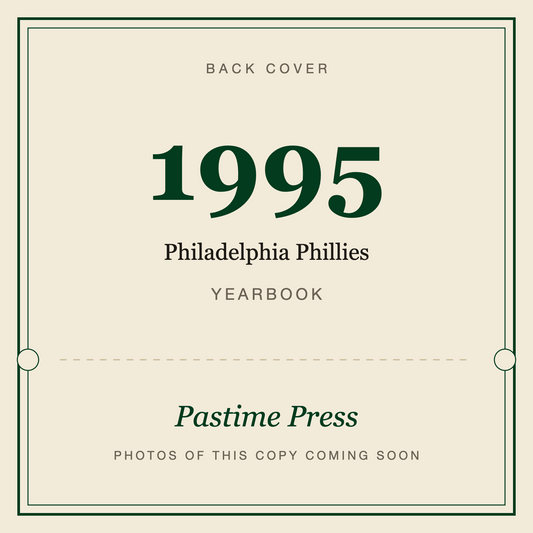1995 Philadelphia Phillies Yearbook, back cover