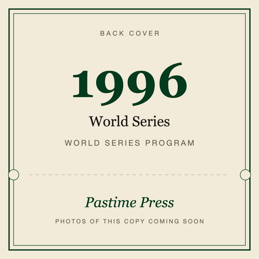 1996 World Series Program, back cover