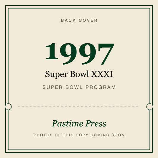 1997 Super Bowl XXXI Program, back cover