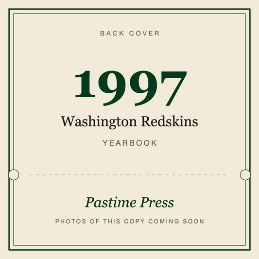 1997 Washington Redskins Yearbook, back cover