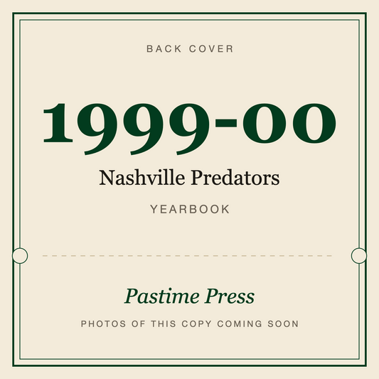 1999-00 Nashville Predators Yearbook, back cover