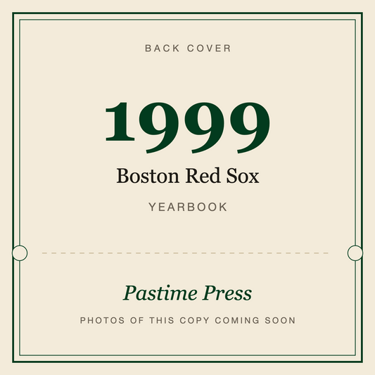 1999 Boston Red Sox Yearbook, back cover