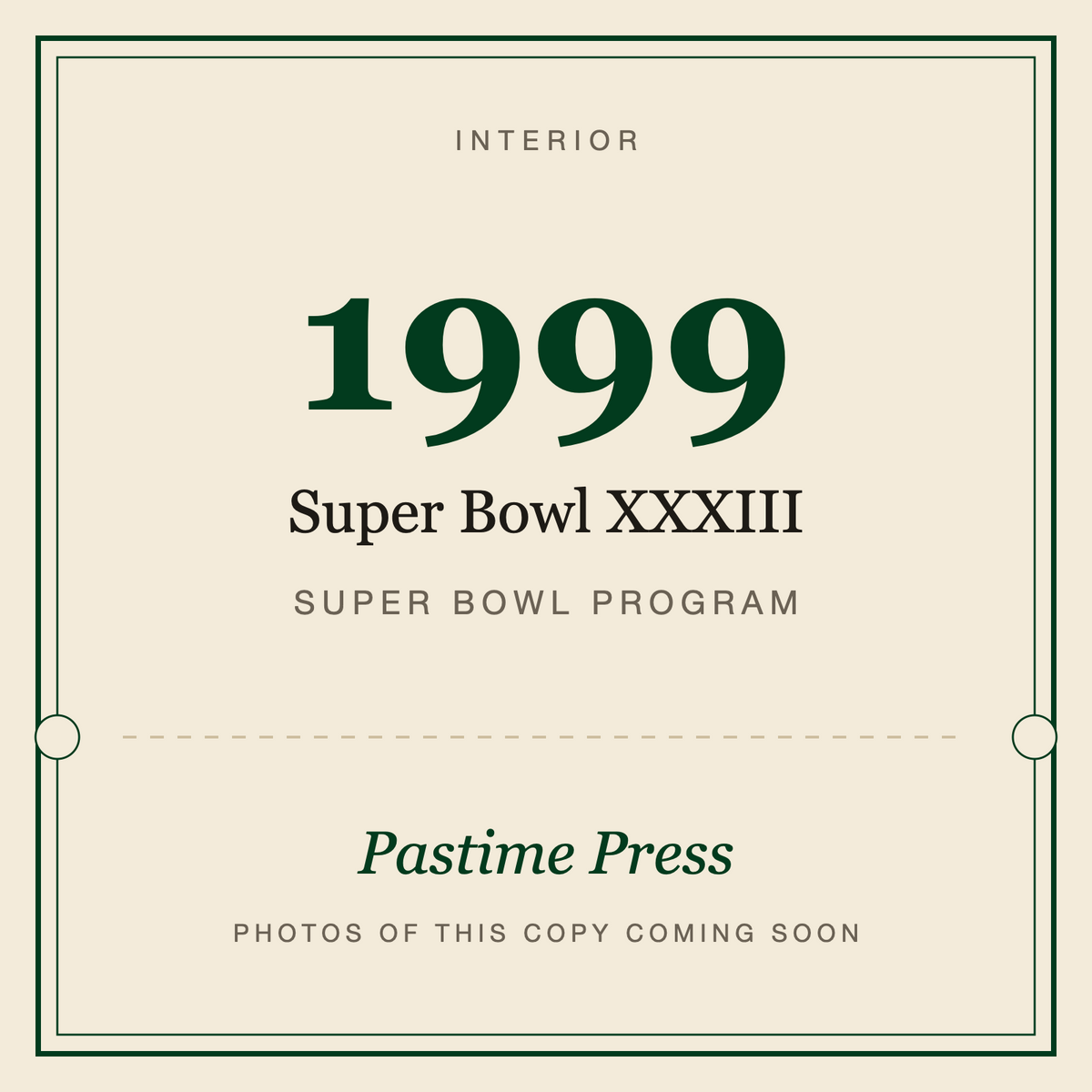 1999 Super Bowl XXXIII Program, interior