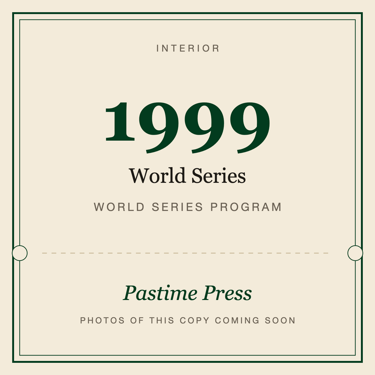 1999 World Series Program, interior