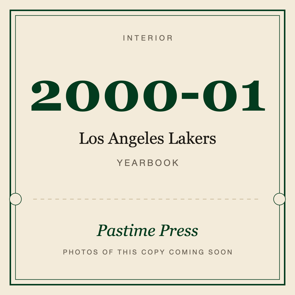 2000-01 Los Angeles Lakers Yearbook, interior