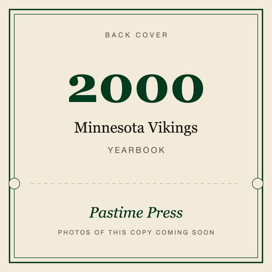 2000 Minnesota Vikings Yearbook, back cover