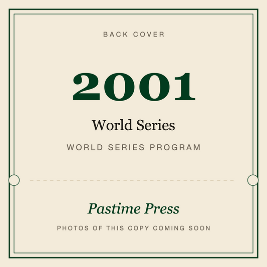 2001 World Series Program, back cover