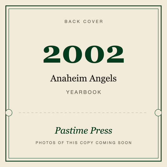 2002 Anaheim Angels Yearbook, back cover