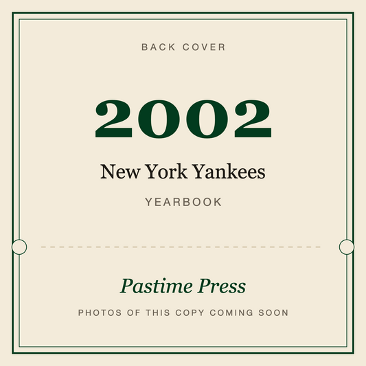 2002 New York Yankees Yearbook, back cover