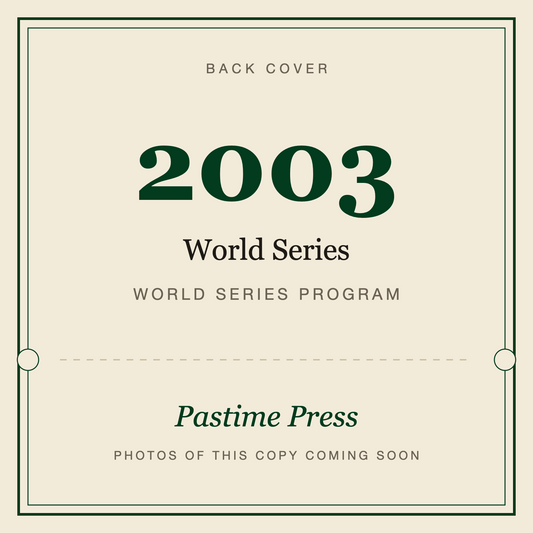 2003 World Series Program, back cover