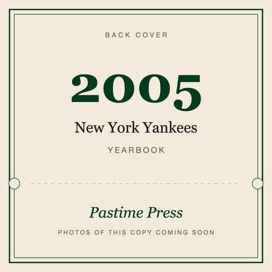 2005 New York Yankees Yearbook, back cover