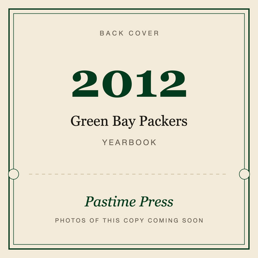 2012 Green Bay Packers Yearbook, back cover